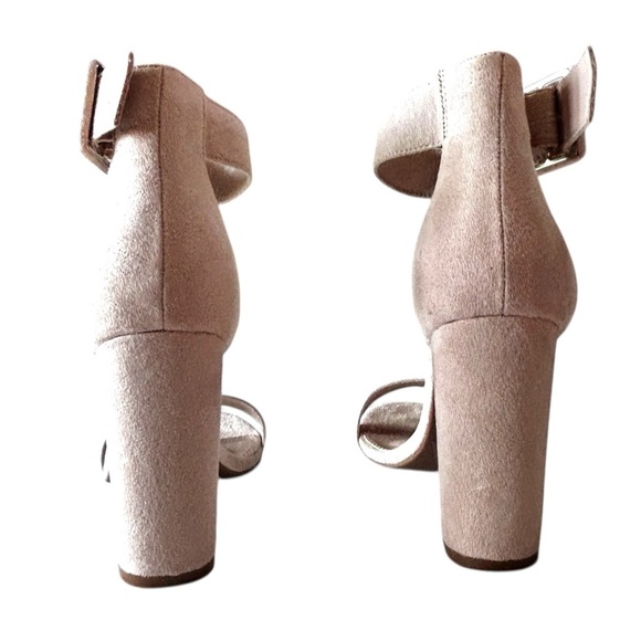 Herstyle Nude Women’s Sz10 Chunky Block Heels Open Toe Ankle Strap NWOT - Picture 3 of 7